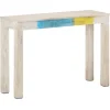 vidaXL Table console Blanc 115x35x77 cm Bois de manguier brut