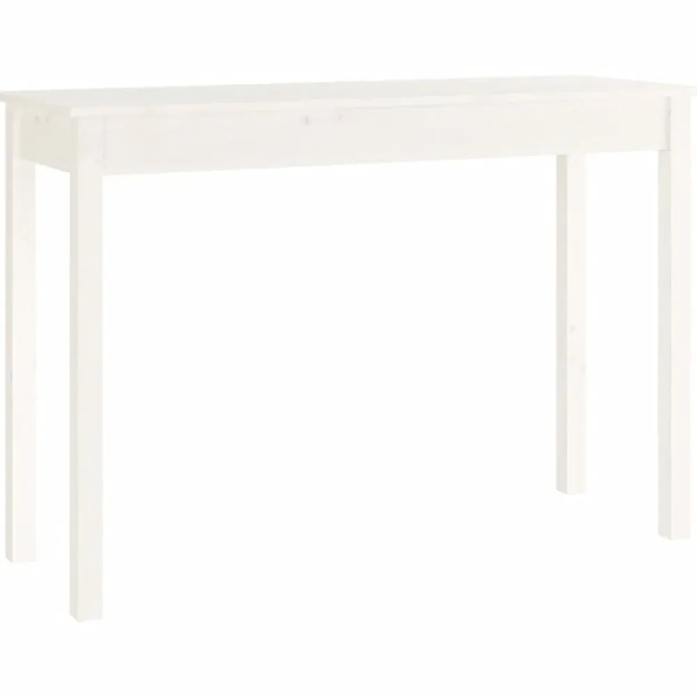 Tables-vidaXL Table console 110x40x75 cm Bois massif de pin Blanc