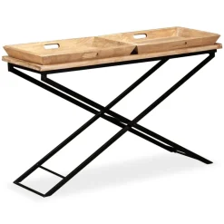 Tables-vidaXL Table console Bois de manguier massif 130 x 40 x 80 cm