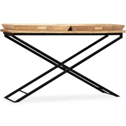 Tables-vidaXL Table console Bois de manguier massif 130 x 40 x 80 cm