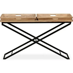 Tables-vidaXL Table console Bois de manguier massif 130 x 40 x 80 cm