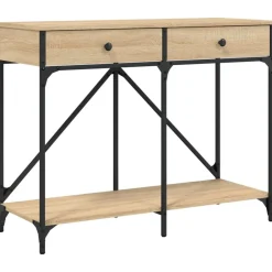 Tables-vidaXL Table console chêne sonoma 100x39x78,5 cm bois d'ingénierie Ch&ecirc;ne sonoma