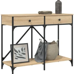 Tables-vidaXL Table console chêne sonoma 100x39x78,5 cm bois d'ingénierie Ch&ecirc;ne sonoma