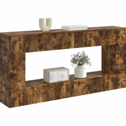 Tables-vidaXL Table console Chêne Fumé 155 x 29 x 74 cm Bois d’ingénierie Ch&ecirc;ne fumé