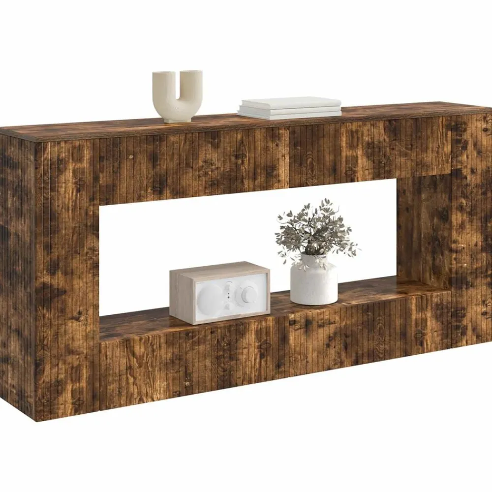 Tables-vidaXL Table console Chêne Fumé 155 x 29 x 74 cm Bois d’ingénierie Chêne fumé