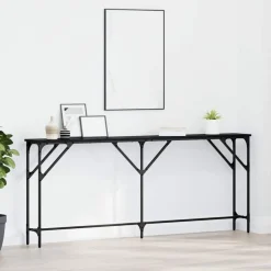 Tables-vidaXL Table console Chêne noir 180 x 23 x 75 cm Ch&ecirc;ne noir