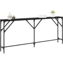 Tables-vidaXL Table console Chêne noir 180 x 23 x 75 cm Ch&ecirc;ne noir