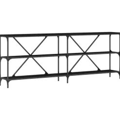 Tables-vidaXL Table console Chêne noir 200 x 30 x 75 cm Bois d'ingénierie Ch&ecirc;ne noir