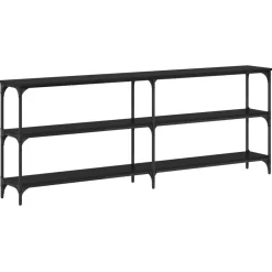 Tables-vidaXL Table console Chêne noir 200 x 29 x 75 cm Ch&ecirc;ne noir