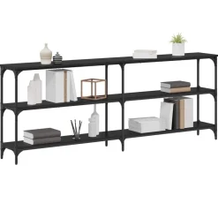 Tables-vidaXL Table console Chêne noir 200 x 29 x 75 cm Ch&ecirc;ne noir