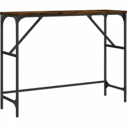 Tables-vidaXL Table console chêne fumé 100x32x75 cm bois d'ingénierie Chêne fumé
