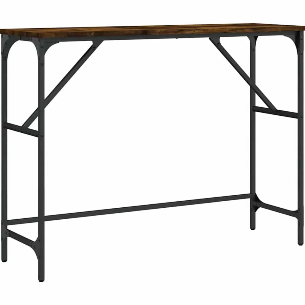 Tables-vidaXL Table console chêne fumé 100x32x75 cm bois d'ingénierie Chêne fumé
