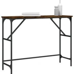 Tables-vidaXL Table console chêne fumé 100x32x75 cm bois d'ingénierie Chêne fumé