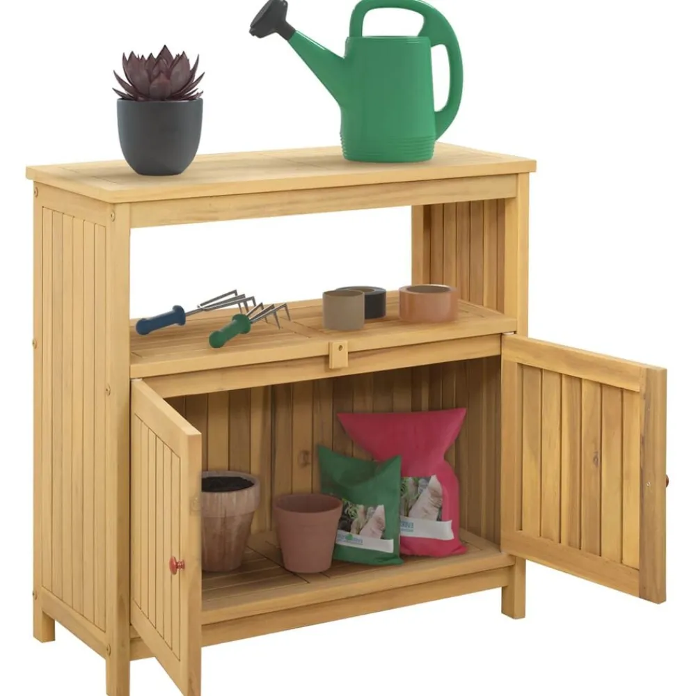 Mobilier De Jardin-vidaXL Table console de jardin 80x35x75 cm bois massif d'acacia