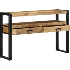 Tables-vidaXL Table console Marron 120 x 33 x 75 cm Bois de mangue massif