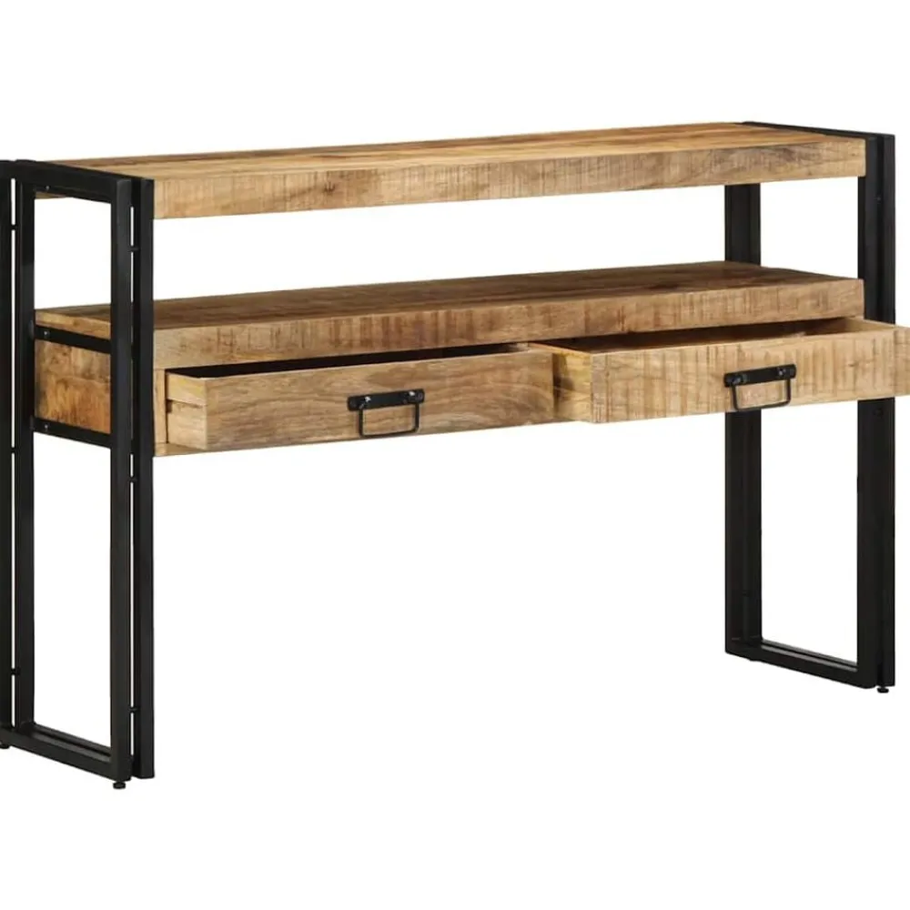 Tables-vidaXL Table console Marron 120 x 33 x 75 cm Bois de mangue massif