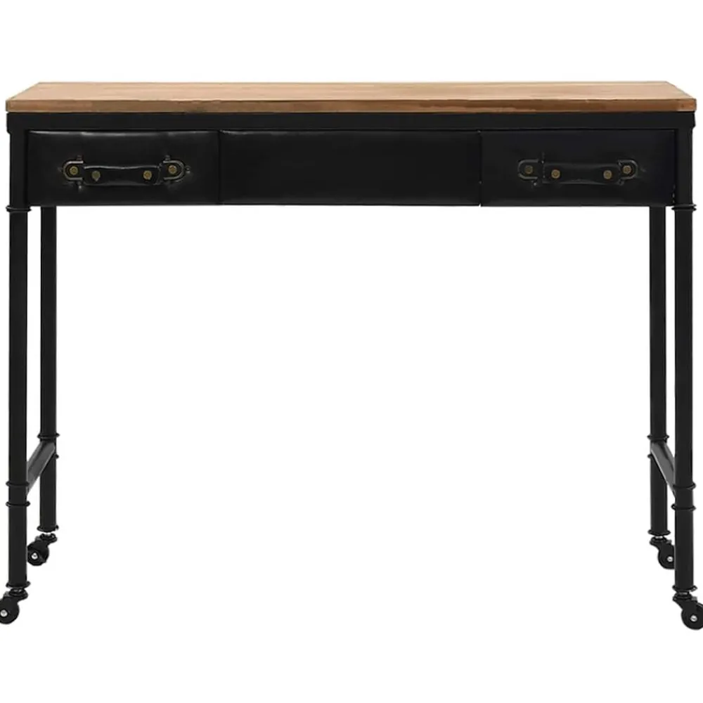 vidaXL Table console MDF et bois de sapin 100 x 33,5 x 80 cm