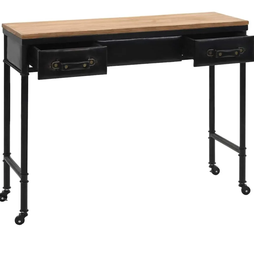 vidaXL Table console MDF et bois de sapin 100 x 33,5 x 80 cm