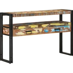 vidaXL Table console Multicolore 120 x 33 x 75 cm Bois Recyclé Solide