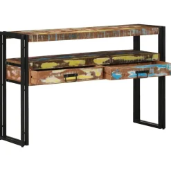 vidaXL Table console Multicolore 120 x 33 x 75 cm Bois Recyclé Solide