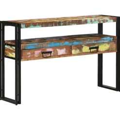 vidaXL Table console Multicolore 120 x 33 x 75 cm Bois Recyclé Solide