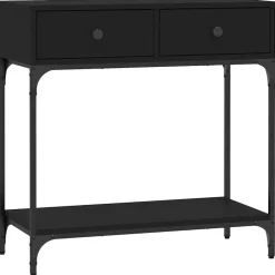 Tables-vidaXL Table console 75x34,5x75 cm bois d'ingénierie Noir