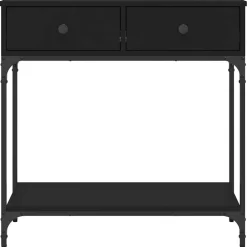 Tables-vidaXL Table console 75x34,5x75 cm bois d'ingénierie Noir