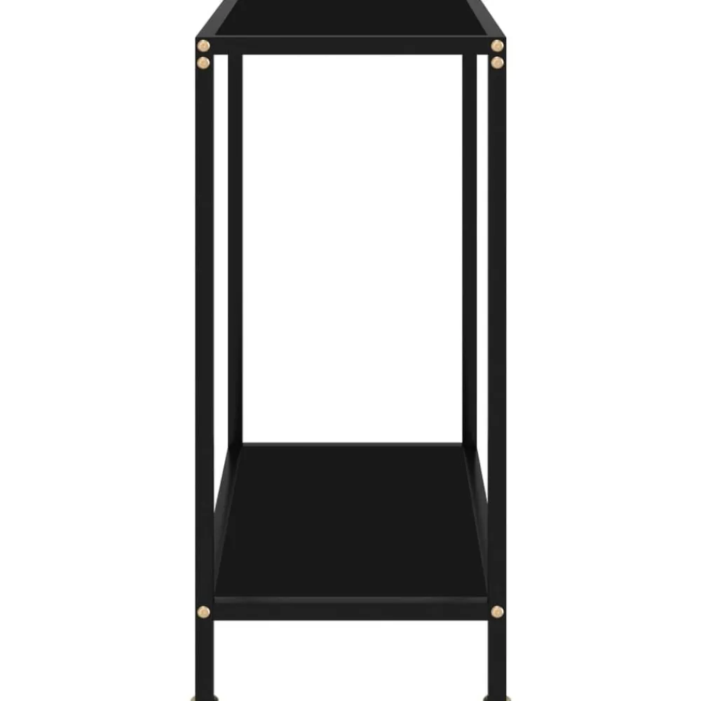 Tables-vidaXL Table console Noir 60x35x75 cm Verre trempé