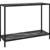 Tables-vidaXL Table console Noir 100x35x75 cm Verre trempé