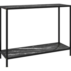 Tables-vidaXL Table console Noir 100x35x75 cm Verre trempé
