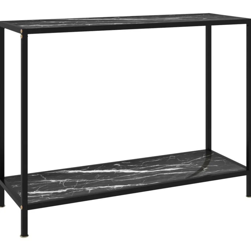 Tables-vidaXL Table console Noir 100x35x75 cm Verre trempé