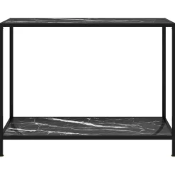 Tables-vidaXL Table console Noir 100x35x75 cm Verre trempé