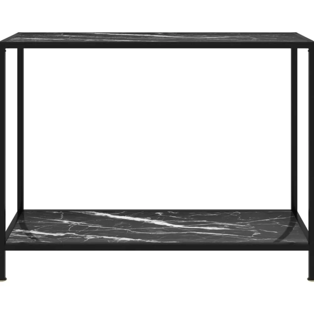 Tables-vidaXL Table console Noir 100x35x75 cm Verre trempé