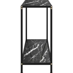 Tables-vidaXL Table console Noir 100x35x75 cm Verre trempé