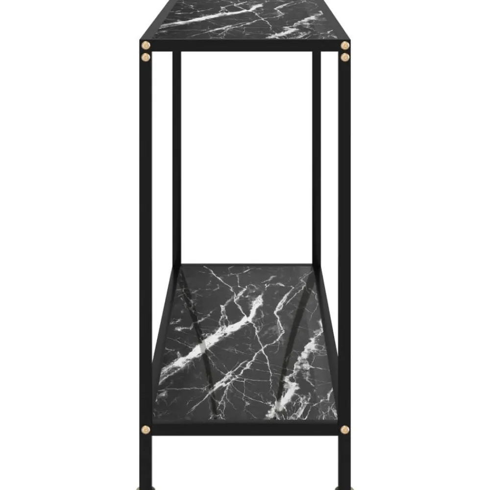 Tables-vidaXL Table console Noir 100x35x75 cm Verre trempé