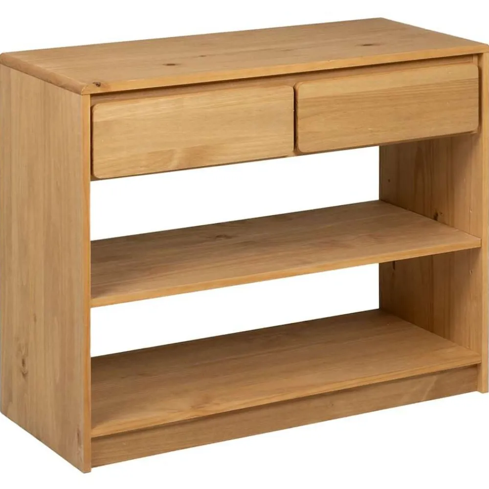 vidaXL Table console SAUDA chêne 89,5x36,5x73 cm bois de pin massif