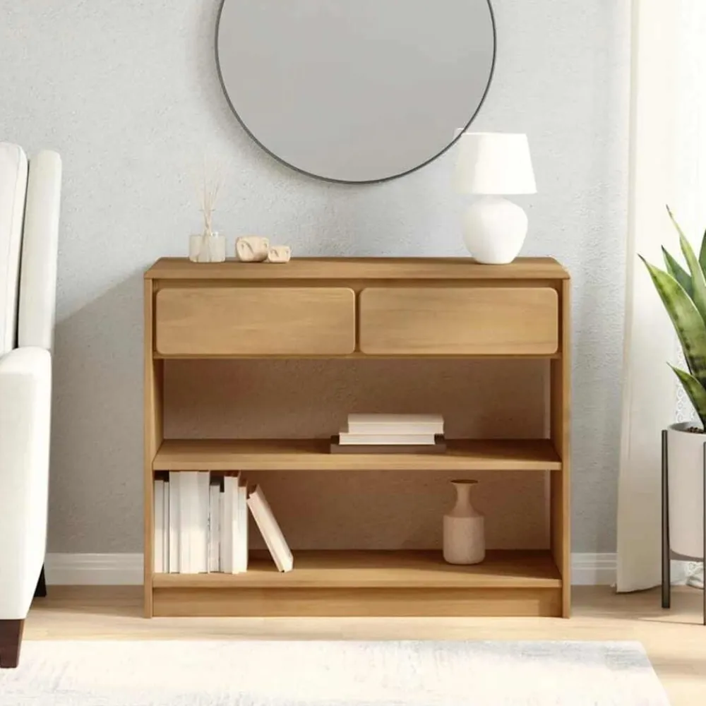 vidaXL Table console SAUDA chêne 89,5x36,5x73 cm bois de pin massif