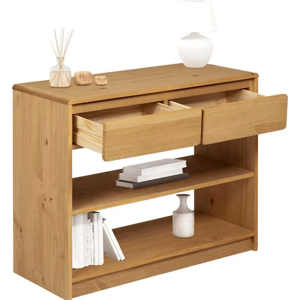 vidaXL Table console SAUDA chêne 89,5x36,5x73 cm bois de pin massif