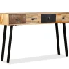 Tables-vidaXL Table console Teck massif de récupération 120 x 30 x 76 cm