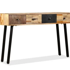 Tables-vidaXL Table console Teck massif de récupération 120 x 30 x 76 cm