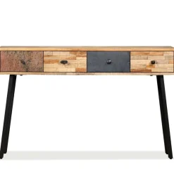 Tables-vidaXL Table console Teck massif de récupération 120 x 30 x 76 cm