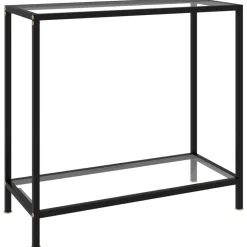 Tables-vidaXL Table console Transparent 80x35x75 cm Verre trempé