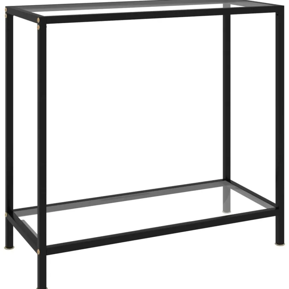 Tables-vidaXL Table console Transparent 80x35x75 cm Verre trempé