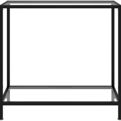 Tables-vidaXL Table console Transparent 80x35x75 cm Verre trempé