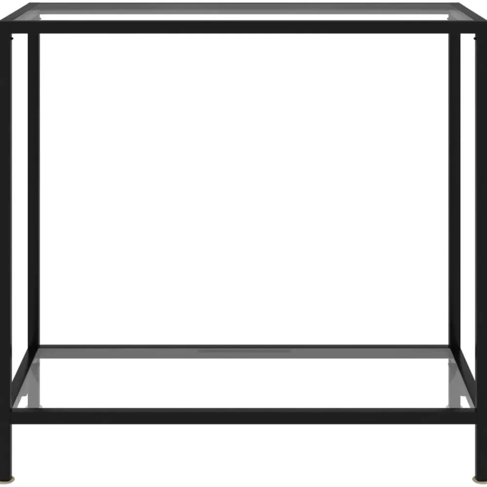 Tables-vidaXL Table console Transparent 80x35x75 cm Verre trempé