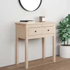 Tables-vidaXL Table console 70x35x75 cm Bois massif de pin Naturel
