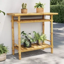 vidaXL Table console 90x37x75 cm bambou