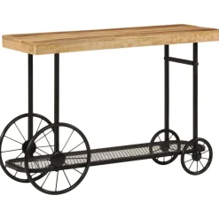Tables-vidaXL Table console 112x36x76 cm bois massif de manguier et fer