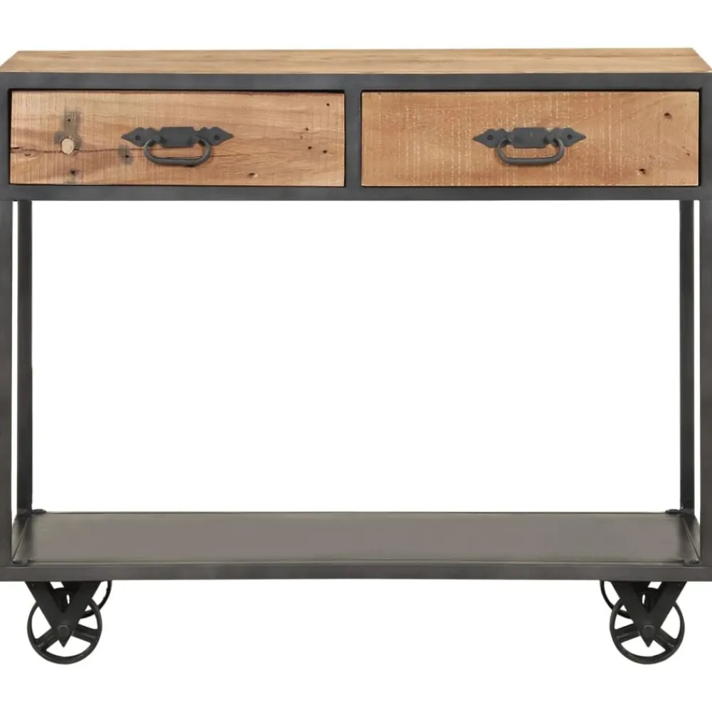 vidaXL Table console 90x35x74 cm Bois de récupération massif