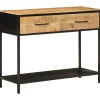 vidaXL Table console 100x35x76 cm bois massif de manguier et fer